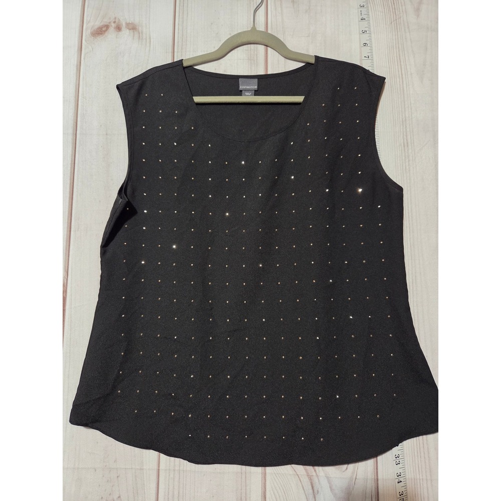 Covington Black Sleeveless‎ Studded Top Women's Size L G
